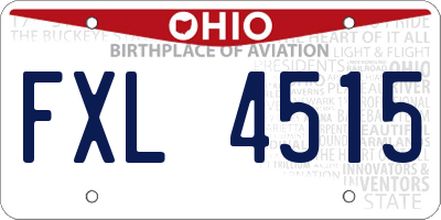 OH license plate FXL4515