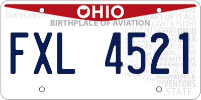 OH license plate FXL4521
