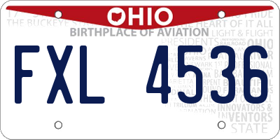 OH license plate FXL4536