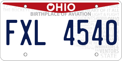 OH license plate FXL4540
