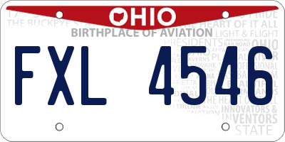 OH license plate FXL4546