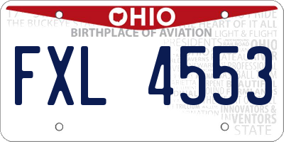 OH license plate FXL4553