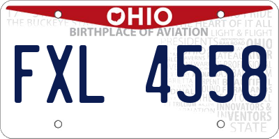 OH license plate FXL4558