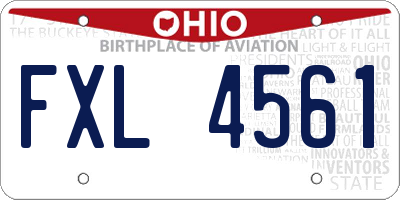 OH license plate FXL4561