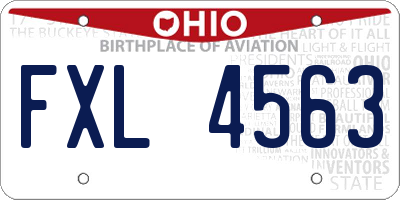 OH license plate FXL4563