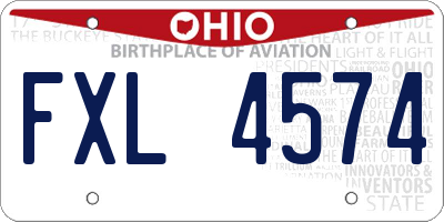 OH license plate FXL4574