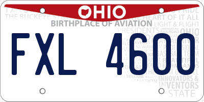 OH license plate FXL4600