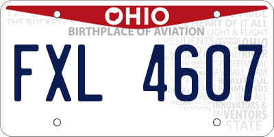 OH license plate FXL4607