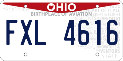 OH license plate FXL4616