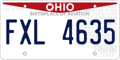 OH license plate FXL4635