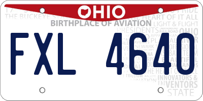 OH license plate FXL4640