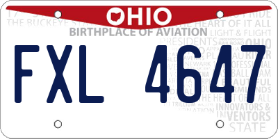 OH license plate FXL4647