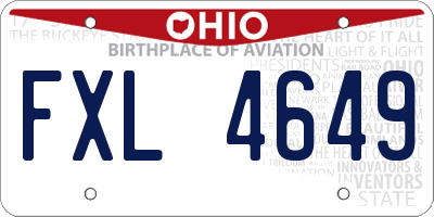 OH license plate FXL4649