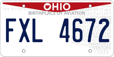 OH license plate FXL4672