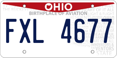 OH license plate FXL4677