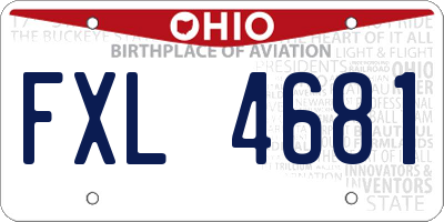OH license plate FXL4681