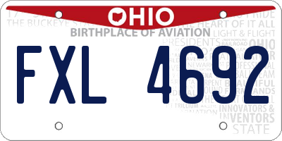 OH license plate FXL4692
