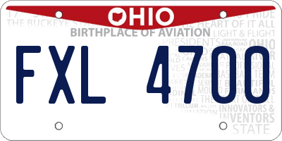 OH license plate FXL4700