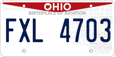 OH license plate FXL4703