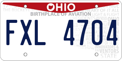 OH license plate FXL4704