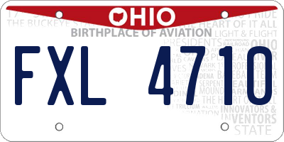 OH license plate FXL4710
