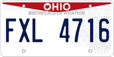 OH license plate FXL4716