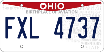OH license plate FXL4737