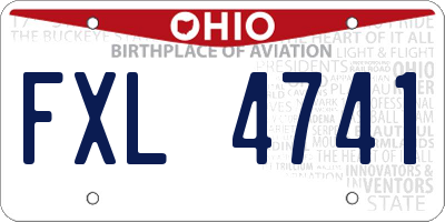 OH license plate FXL4741