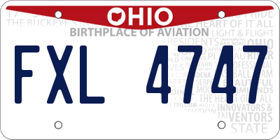 OH license plate FXL4747