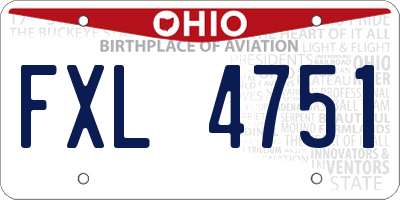 OH license plate FXL4751