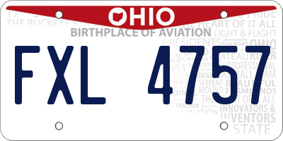 OH license plate FXL4757