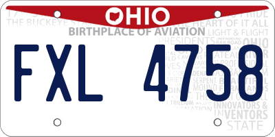 OH license plate FXL4758