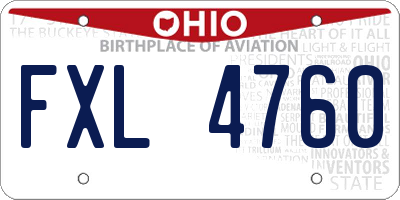 OH license plate FXL4760