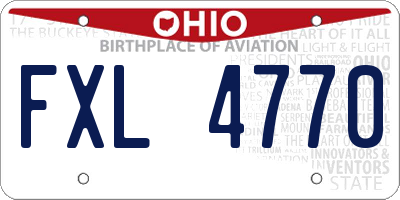 OH license plate FXL4770