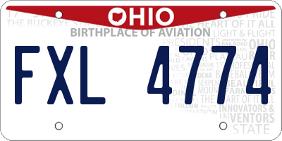 OH license plate FXL4774