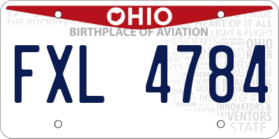 OH license plate FXL4784