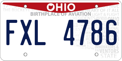OH license plate FXL4786