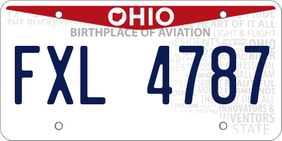 OH license plate FXL4787