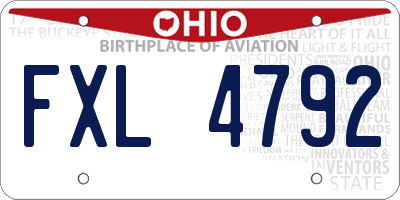 OH license plate FXL4792