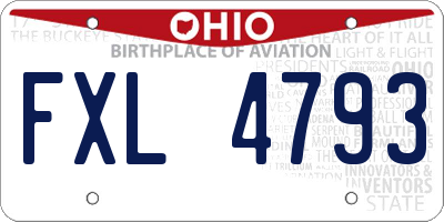 OH license plate FXL4793