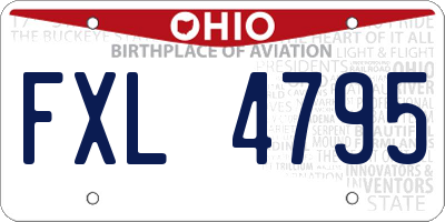 OH license plate FXL4795