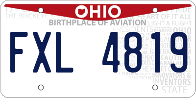 OH license plate FXL4819