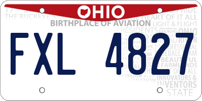 OH license plate FXL4827