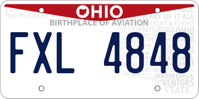 OH license plate FXL4848