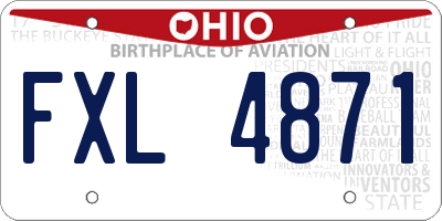 OH license plate FXL4871
