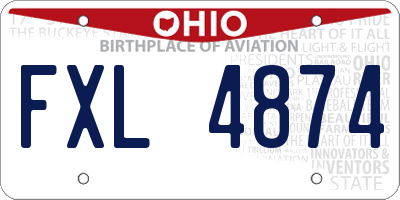 OH license plate FXL4874