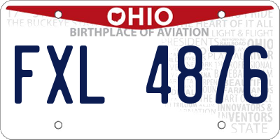 OH license plate FXL4876
