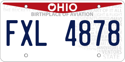 OH license plate FXL4878