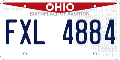 OH license plate FXL4884