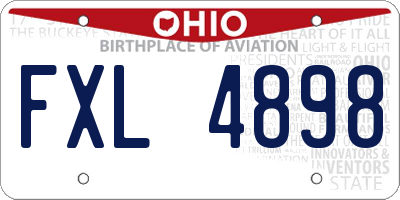 OH license plate FXL4898